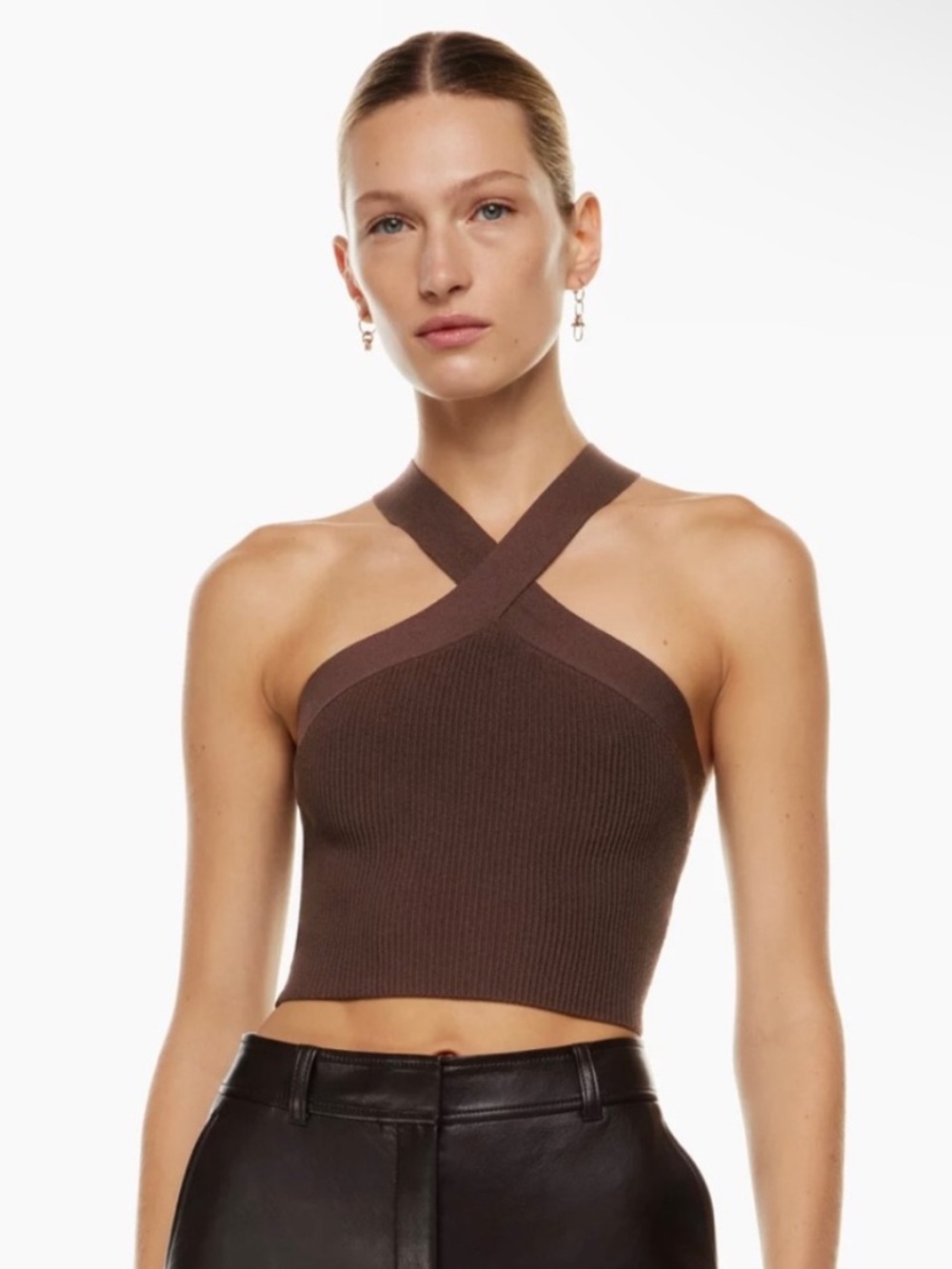 Aritzia Babaton Sculpt Knit Criss Cross Tank